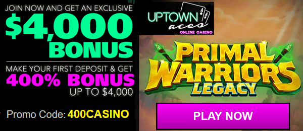 Uptown Aces Casino's 400% first deposit bonus